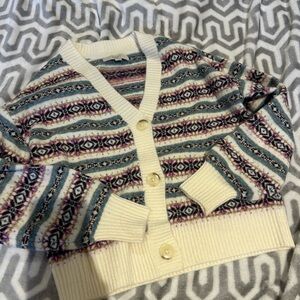 loft fair isle cardigan